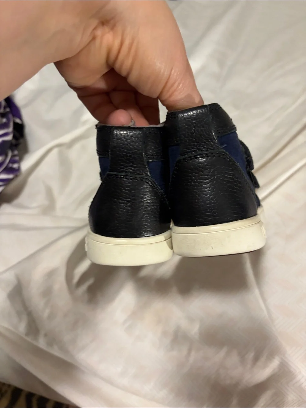 Ugg Navy and Black High-Top Sneakers with Fleece Lining - 6